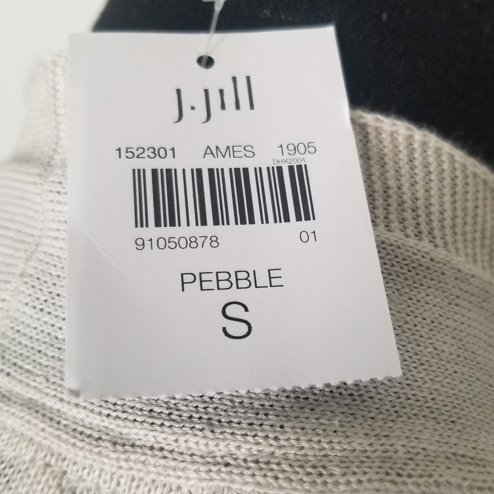NEW J.Jill Cardigan open front waterfall linen blend neutral Basic Travel - Picture 8 of 10